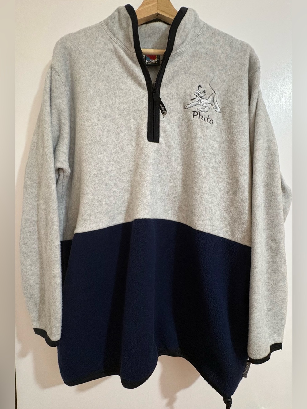 Vintage 90s Mickey Unlimited Pluto Colorblock Fleece Quarter Zip